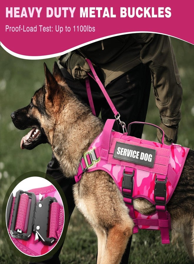 WINSEE Service Dog Vest Harness for Large Dog, Tactical Working MOLLE Vest with 10 Pet Patches, No Pull Heavy Duty Harness for Training Walking - Image 2